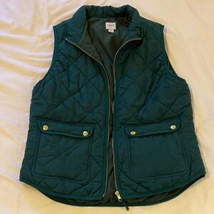 J. Crew Green Quilted Vest, sz M